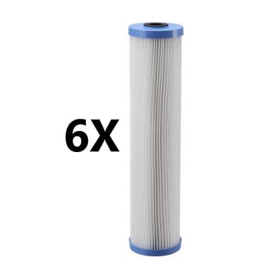 Imagem de Kit 6 Refil Plissado Big 20 X 4,5 Poliester Lavavel Anúncio Com Variação Micragem (grau De Filtração) 30