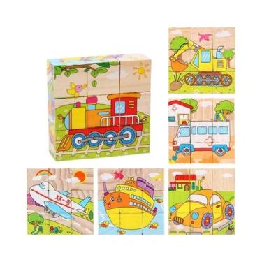 Imagem de Quebra-Cabeça 3D De Madeira Com Animais E Veículos Montessori: Brinque