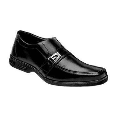 Imagem de Sapato Social Bico Quadrado Masculino Sola Conforto Detalhe Fivelado Bertelli Preto 44-Masculino