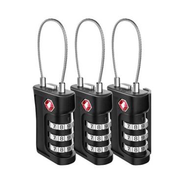 Imagem de Cadeado De Combinação TSA Antifurto De 3 Dígitos Para Malas E Bagagens