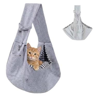 Imagem de Bolsa Canguru Transporte Cachorro Gato Pet Animal Tira de Ombro Malha Resistente Tecido Respiravel Confortavel