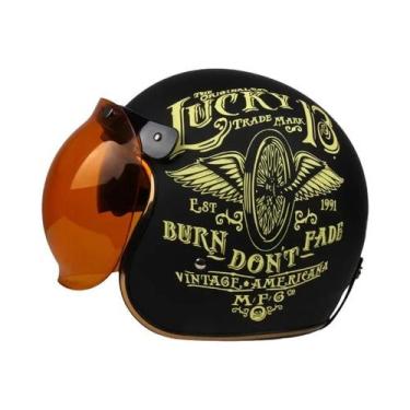 Imagem de Capacete De Motocicleta Vintage 3/4 Aberto Para Homens E Mulheres, Clá