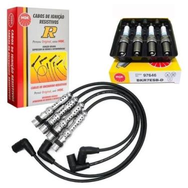 Imagem de Jogo de Cabos de Vela STV25 + Velas BKR7ESB Gol Fox Golf Polo Saveiro 