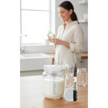 Imagem de 10 Potes Vidro 267ml Leite Materno/Papinha + Caneta - Congratulations 
