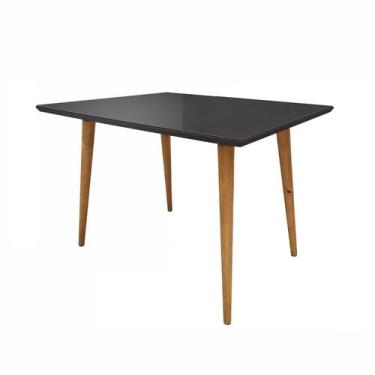 Imagem de Mesa Sala Jantar Veneza Tampo Vidro 120x90cm - Casa D, Preto