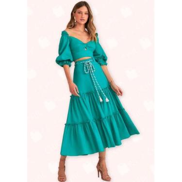 Imagem de Saia Midi Linho - Moda Casual Chic, 40