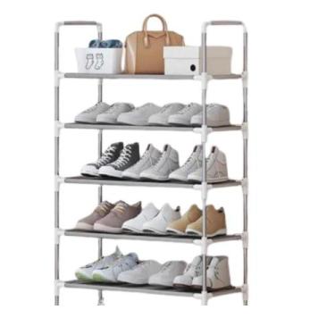 Imagem de Estante Organizadora Inox 5 Prateleiras Sapateira Para 15 Pares Multiu