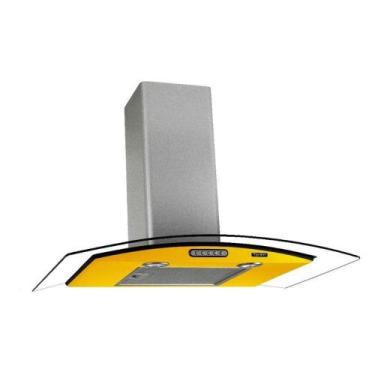 Imagem de Coifa Terim Parede Vidro Curvo Amarela/inox 70 Cm Duto Slim, 220V