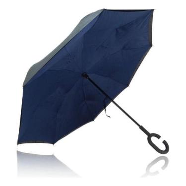 Imagem de Guarda-Chuva Automático Invertido Face Dupla Azul - Quanhe