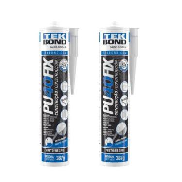Imagem de Kit 2 Adesivo Selador Construção Pu40 fix Preto 387g Tekbond