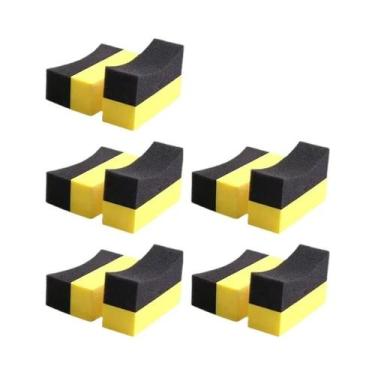 Imagem de Conjunto De Esponjas Para Limpeza De Rodas Automotivas Amarelo E Preto