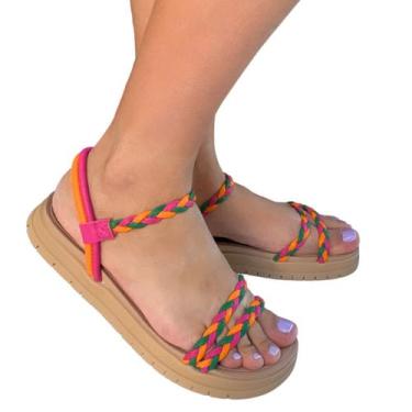 Imagem de Sandalia Feminina Dakota Flatform Anatômica Colorida Y6175, Ruby, 35
