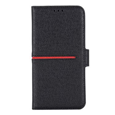 Imagem de LAHappyL Capa para iPhone 13 Pro Max/13 Pro/13, capa de couro legítimo com suporte de visualização, 3 cartões à prova de choque, capa tipo carteira flip, preta, 13 Pro 6,1 polegadas