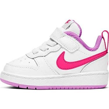 Imagem de Nike Tênis de basquete infantil unissex, Branco/rosa hiper-fúcsia brilhante, 2.5 Little Kid