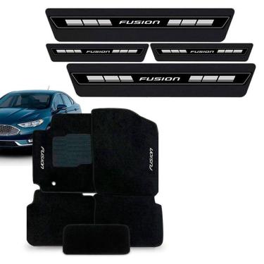 Imagem de Tapete Carpete Bordado + Soleira Ford Fusion 2016 a 2022
