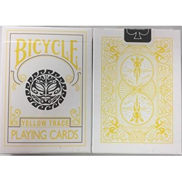 Imagem de USPC Bicycle Yellow Trace Baralho Design Sol Lua