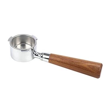 Imagem de Tingpai Porta-filtro sem fundo de café de aço inoxidável de 51 mm com cesta de filtro e substituição do o de madei pa Delonghi EC680 EC685 Máquina-fer menta de café Filtros reutilizáveis Acessórios