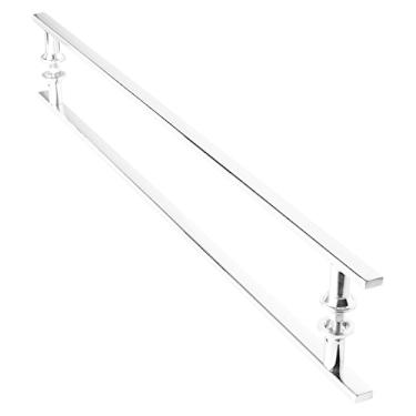 Imagem de Puxador Inox Para Porta De Correr Vidro Madeira 90cm M.S