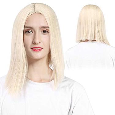 Imagem de Perucas sintéticas retas para mulheres peruca de cabelo humano peruca cabelo sintético feminino parte média perucas para festa cosplay