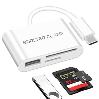 Imagem de Leitor de cartão SD, leitor de cartão SD USB C BorlterGramp, leitor de cartão micro SD TF, adaptador de leitor de cartão de memória USB C para SD, compatível com MacBook, laptops, telefones Galaxy e mais