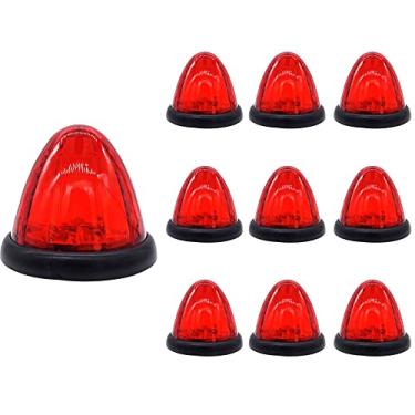 Imagem de 10pcs carro de emergência Luz de alarme de cauda cônica Sinal de lâmpada de lâmpada de alerta de aviso de alerta para a luz de folga do caminhão RV,Red