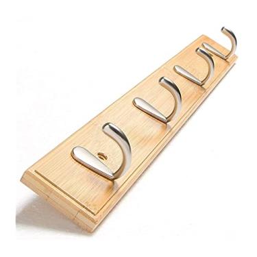 Imagem de KIZQYN Ganchos de casaco estilo conciso móveis do quarto cabide de roupas ganchos de cabide de sala de estar armário de chapéu cabide de parede 4 ganchos rack de casaco montado na parede (cor: 1)