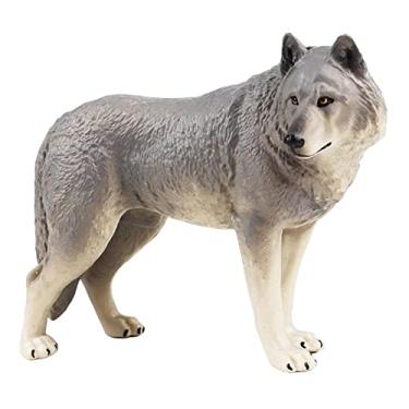 Imagem de Miniaturas de Simulação de Animais Miniatura Realista Modelo Animal para Decoração de Mesa Presente de Aniversário Educação Brinquedos Topos de Bolo C, Cinza