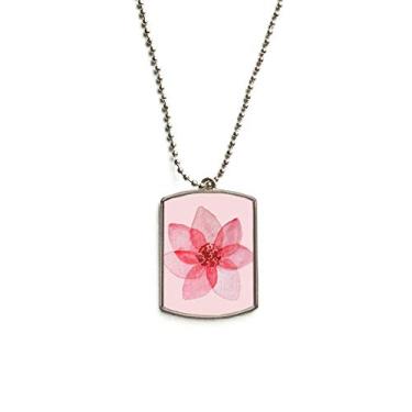 Imagem de DIYthinker Colar com pingente de etiqueta de cachorro de aço inoxidável rosa fraco de lótus aquarela
