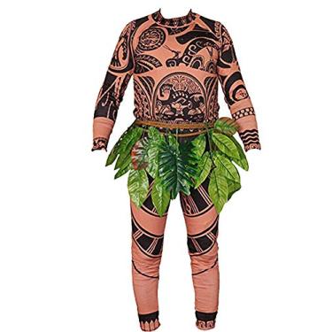 Imagem de air-SMART Adult Men Kids Moana Maui T Shirt/Pants Halloween Costume Cosplay Family Matching Outfits (2XL DAD)