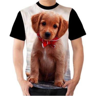 Imagem de Camiseta Camisa Cachorro Cão Filhote Raça Golden Retriever - Estilo Vi