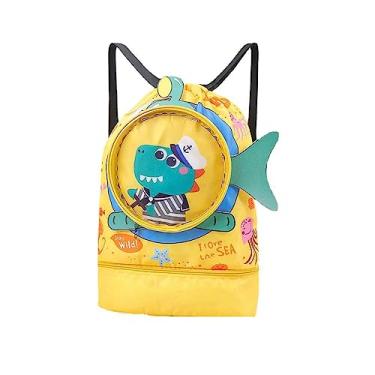 Imagem de Animal Fofo Mochila de Praia Mochila de Natação Ao Ar Livre Crianças Saco de Natação Meninas Mochila de Praia Mochila Molhado e Seco Natação Multicolor (L crocodilo)