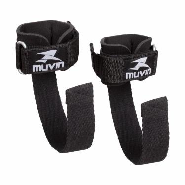 Imagem de Strap de Musculação com Munhequeira Muvin - Ideal Para Levantamento de Peso - Strap em Algodão e Fecho de Contato - Munhequeira de EVA com Poliéster - Para Todos os Punhos - Confortável - Resistente (GG)