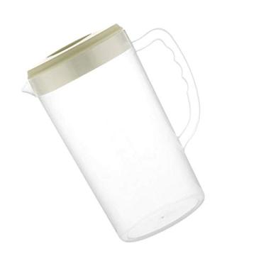 Imagem de Jarra de galão com tampa ajustável - Jarra com filtro de água de 2200ML com tampa - Jarra de plástico transparente resistente ao calor para suco, chá gelado, bebidas, limonada (Color : Green, Size :