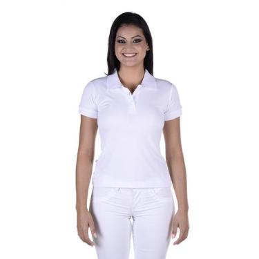 Imagem de Uniforme Feminino Blusa Baby Look Em Piquet - Branco - Blink Jeans