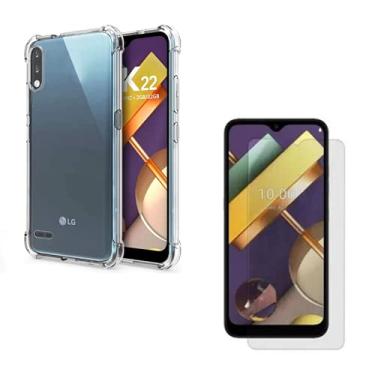 Imagem de Capinha Capa Case Transparente + Película Vidro Compatível LG K22