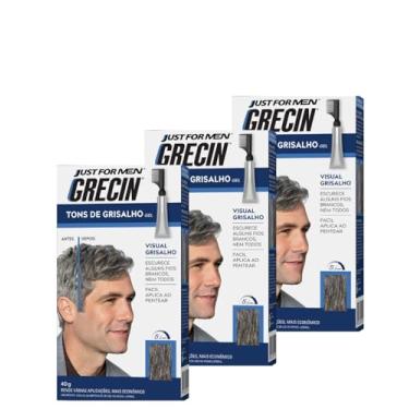 Imagem de Kit 3x Tintura Em Gel Grecin Tons De Grisalho 40g