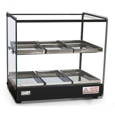 Imagem de Estufa Vitrine Quadrada Dupla Para Salgados 6 Bandejas