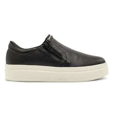 Imagem de Tênis Usaflex Feminino Slip On Em Couro Plataforma Zíper Casual AL1003