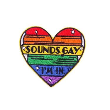 Imagem de Uijokdef 1 peça em forma de coração gay lésbica arco-íris cor ferro na costura patch jaqueta boné camiseta mochila (10)
