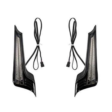 Imagem de HDBUBALUS Painel de preenchimento de motocicleta luzes LED para-lama traseiro lâmpada de freio de seta para Harley Touring Road King Street Glide 2014 mais tarde (cor: preto fumo)