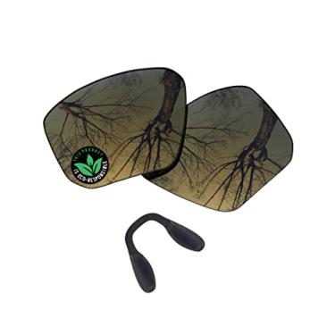 Imagem de Raydi Lentes de reposição de policarbonato e protetores de nariz para óculos de sol Oakley Targetline OO9397 - Bronze Dourado espelhado - Polarizado