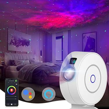 Imagem de CHIGIH Projetor Smart Galaxy, projetor de luz noturna LED de céu estrelado, aplicativo de luz noturna de teto de nebulosa e controle por voz para sala de jogos, quarto, home theater, barraca de