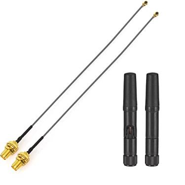 Imagem de Eightwood Mini antena de cartão PCIe pequena 2,4 GHz 5 GHz antena WiFi RP-SMA macho com cabo fêmea U.FL IPX para RP-SMA de 6 polegadas (pacote com 4) para placa de rede Mini PCI-E