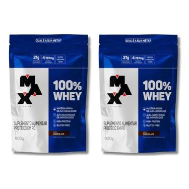 Imagem de Combo 2x 100% Whey Refil Max Titanium - 900G Chocolate