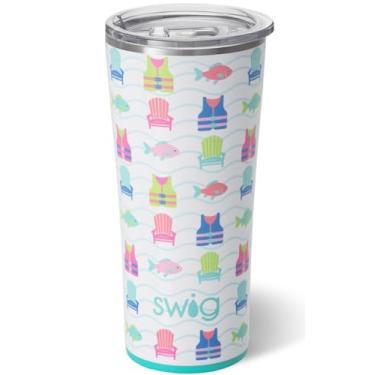 Imagem de Swig Life Copo de 623 g, copo de caf isolado com tampa, adequado para copos, pode ser lavado na lava-lou as, a o inoxid vel, canecas grandes de viagem isoladas para bebidas quentes e frias (Lake