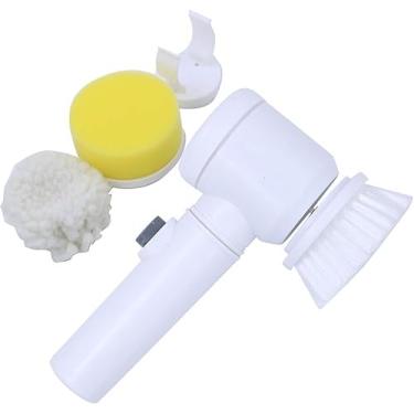 Imagem de ATT. BRAZIL Escova de Limpeza Elétrica Portátil - Sem Fio, Giratória, com 3 Cabeças Intercambiáveis para Banheiro, Piso e Vidro