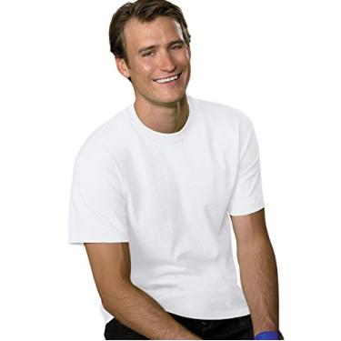 Imagem de Hanes Camiseta masculina Ultimate com gola redonda ComfortSoft sem etiqueta, pacote com 5, Branco, XXG