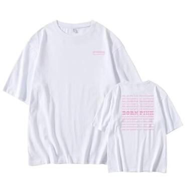 Imagem de Camiseta K-pop Born Pink Album Support Contton gola redonda manga curta estampada (ajuste familiar), B1 Branco, G