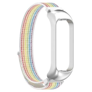 Imagem de Pulseiras NSmart em aço e nylon compativeis com Galaxy Fit2 SM-R220 (R220, Arco-Iris)