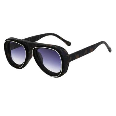 Imagem de Ã“culos de sol vintage feminino para homem masculino quadro óculos de sol punk luxo grande quadro tons, padrão cinza